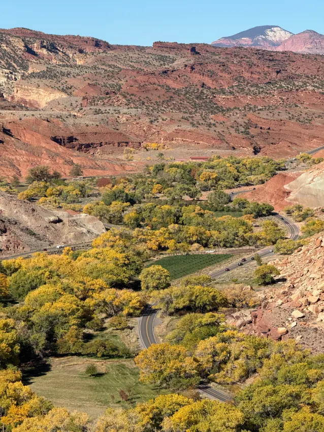 pohled na Fruita v Capitol Reef